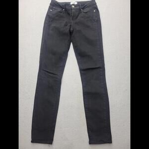 Paige Women Jeans 26 Black Skinny Dark Wash Rayon Blend Low USA